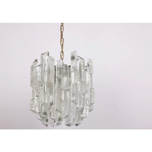 1970s Vintage Murano Ice Glass Chandelier from Kalmar, 1970s For Sale - Image 5 of 17