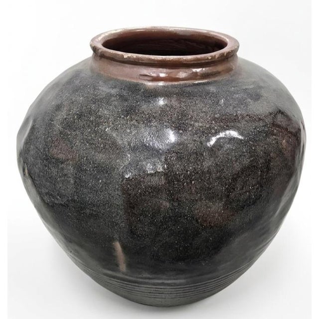 Late 20th Century Large Song Style Black Glazed Jar For Sale - Image 4 of 8