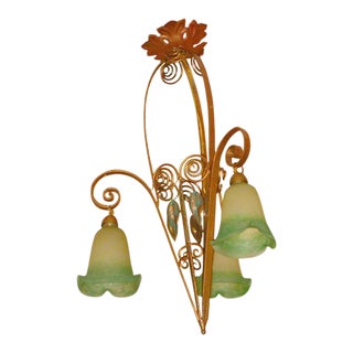 French Deco Hanging Lamp For Sale