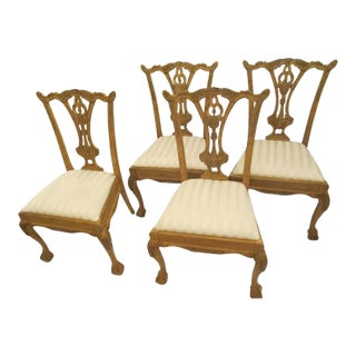 Vintage Mid Century Chinese Chippendale Dining Chairs - Set of 4 For Sale