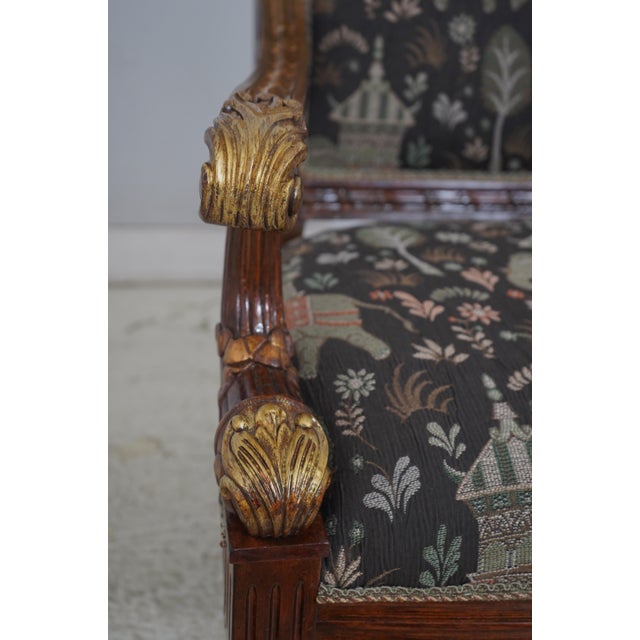 Pair of Louis XVI Style Gilded Wood Armchairs For Sale - Image 14 of 18