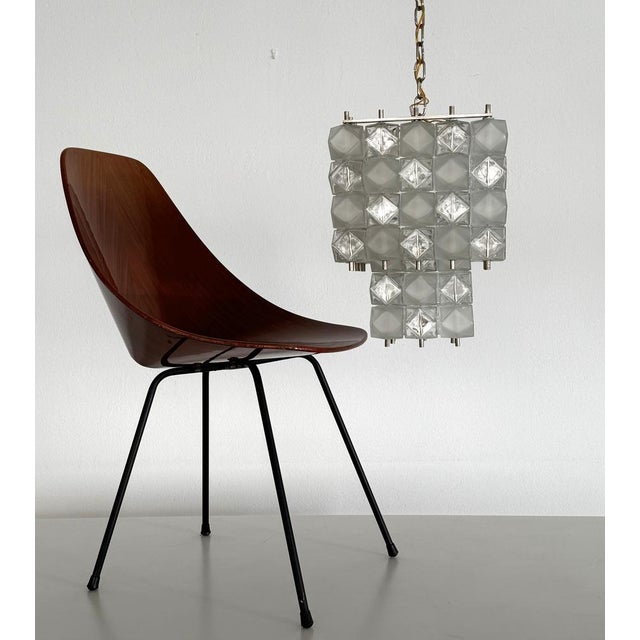 Italian Midcentury Murano Glass Geometric Chandelier by Interlux, 1960s Gorgeous and rare Italian chandelier made of...