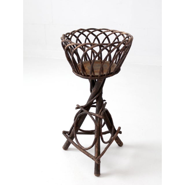 Antique Adirondack Twig Plant Stand For Sale - Image 10 of 18