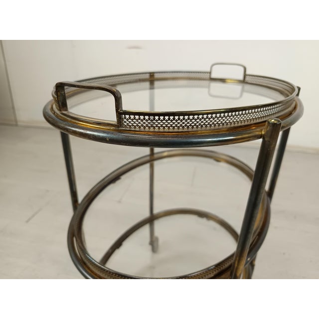 Vintage Gold Brass Trolley, 1950s For Sale - Image 14 of 16