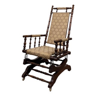 Antique American Beech Rocking Chair, 1890s For Sale