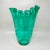 1970s Astonishing green fazzoletto vase by Michielotto in Murano glass. Made in Italy. The item is in excellent condition....