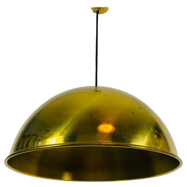 Polished Brass Pendant Lamp by Florian Schulz, 1970s, Germany For Sale - Image 10 of 10