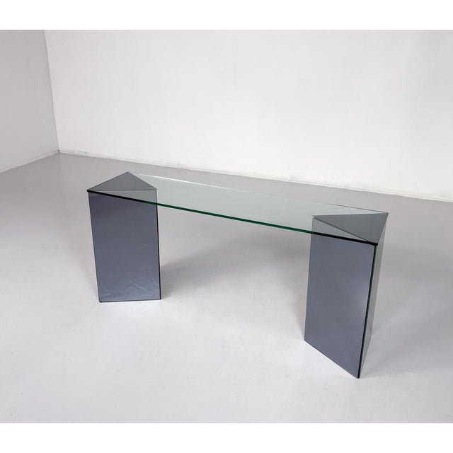 Console by Guiseppe Raimondi for Cristal Art, Mirrored Glass, Italy, 1970s