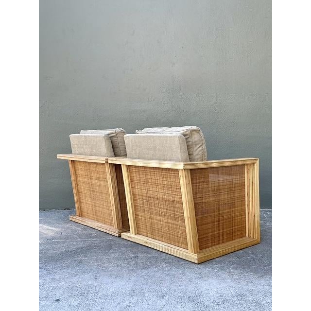 Vintage Lane Pencil Reed and Cane Lounge Chairs - A Pair For Sale In West Palm - Image 6 of 12