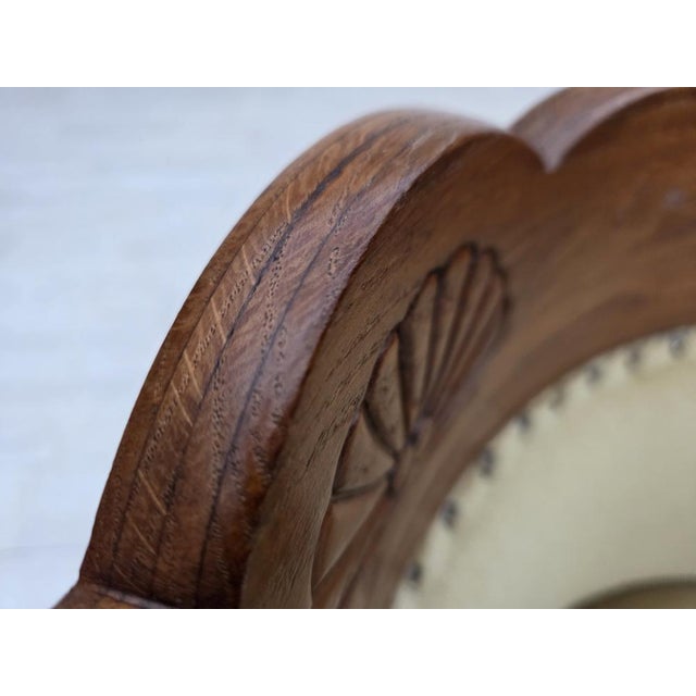 Danish Children's Armchair in Light Green Furniture Velour and Oak, 1950s For Sale - Image 16 of 17