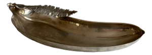 Vintage Hollywood Regency Silver-Plated Banana-Shaped Tray, Italy, 1970s