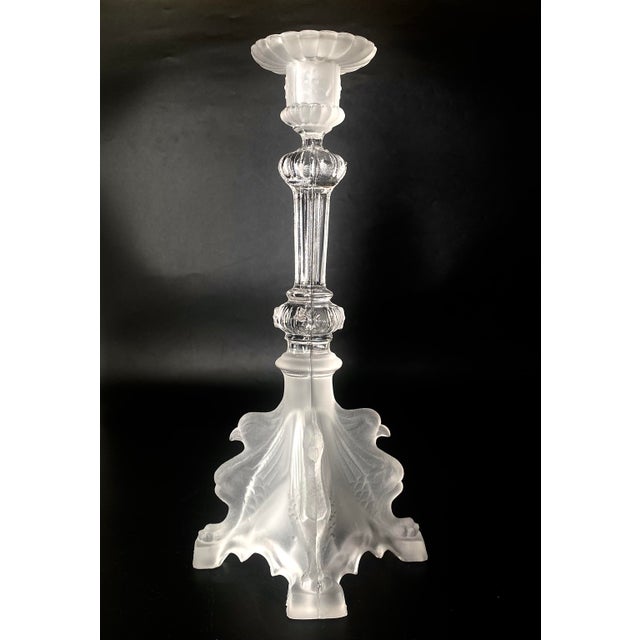 Crystal Griffon Candlestick from Val Saint Lambert, Belgium, 1920s For Sale - Image 12 of 12