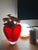 Hand-Blown Murano-Style Red Art Glass Heart Sculpture For Sale - Image 11 of 12