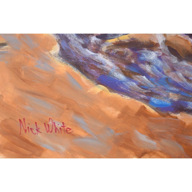 River in the Desert - Western Plein Aire Landscape in Acrylic on Board by Nick White For Sale - Image 9 of 10