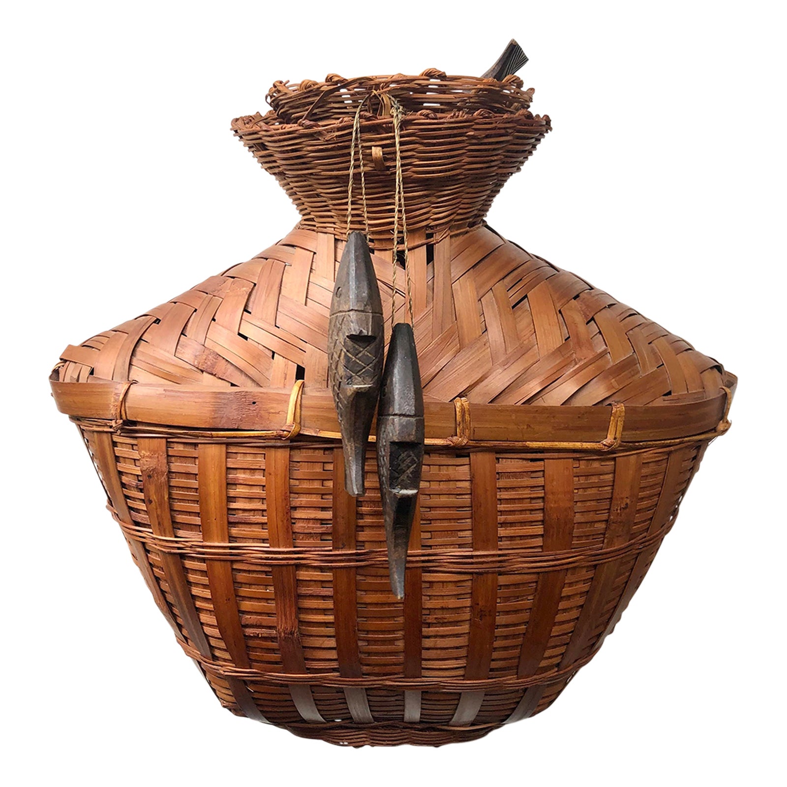 Vintage Japanese Fishing Basket Chairish