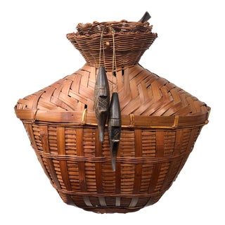 Vintage Japanese Fishing Basket For Sale