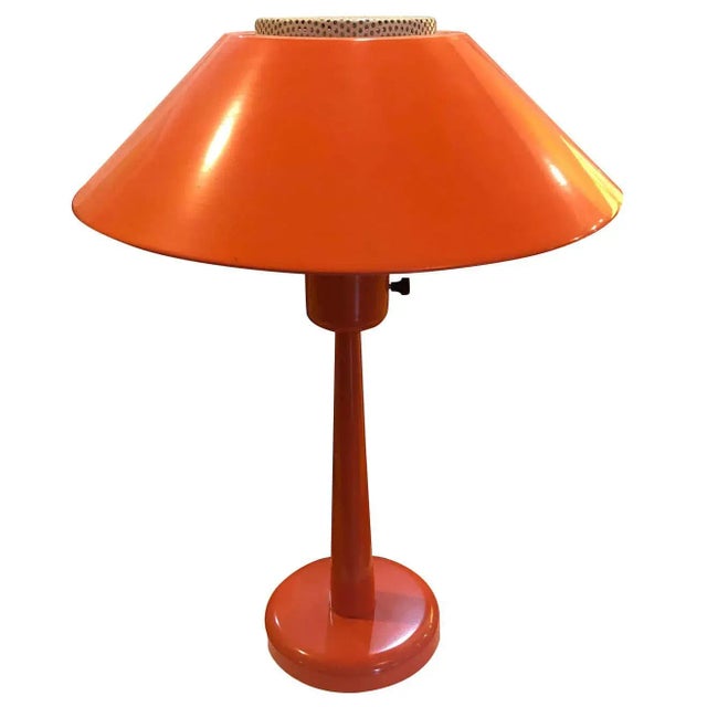 1960s Gerald Thurston Orange Table Lamp by Lightolier For Sale - Image 13 of 13