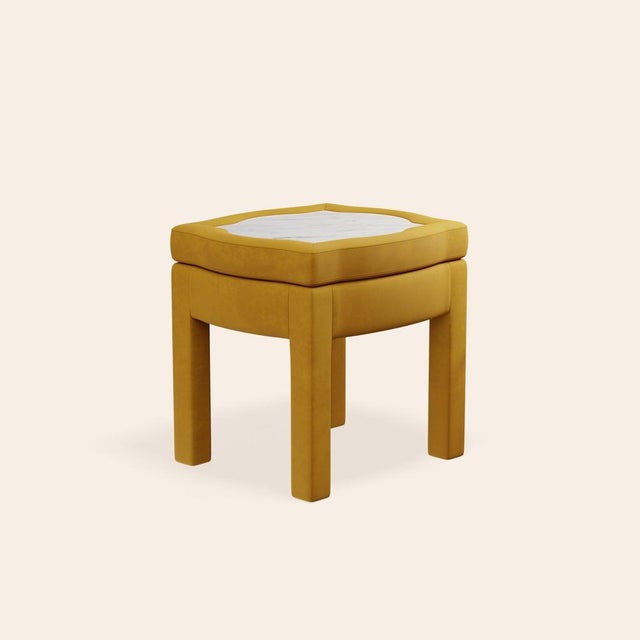 Yellow Turmeric Velvet Piero Ottoman by Ceraudo For Sale - Image 8 of 8