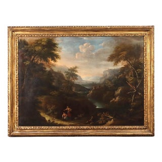 After Bartolomeo Pedon, VenetianLandscape and Figures, 18th Century, Canvas For Sale
