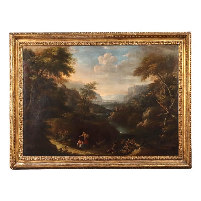 After Bartolomeo Pedon, VenetianLandscape and Figures, 18th Century, Canvas For Sale