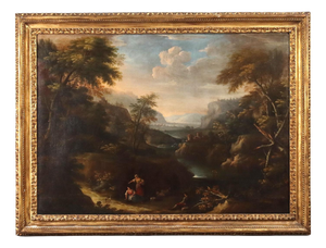 After Bartolomeo Pedon, VenetianLandscape and Figures, 18th Century, Canvas