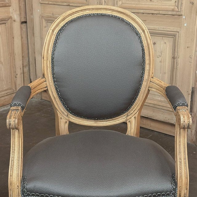 Pair Antique French Louis XVI Medallion Armchairs ~ Fauteuils For Sale - Image 10 of 18