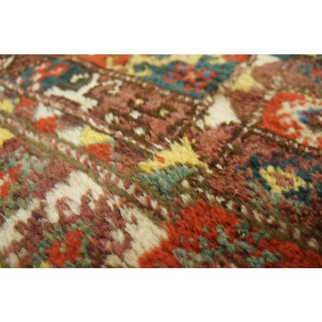 1900s Multicolor Geometric Tribal Antique Persian Quchan Kordi Carpet 5'4'' X 7'8'' Wool Rug For Sale - Image 4 of 12