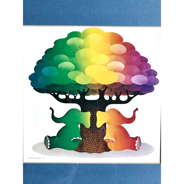 1970s Signed Vintage 1970s Elephant Art Poster / Pop Art Print / Stewart Moskowitz For Sale - Image 5 of 7