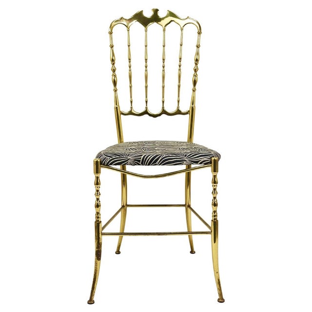 Mid-Century Chiavari Brass Chair attributed to Giuseppe Gaetano Descalzi, Italy, 1950s For Sale - Image 16 of 16