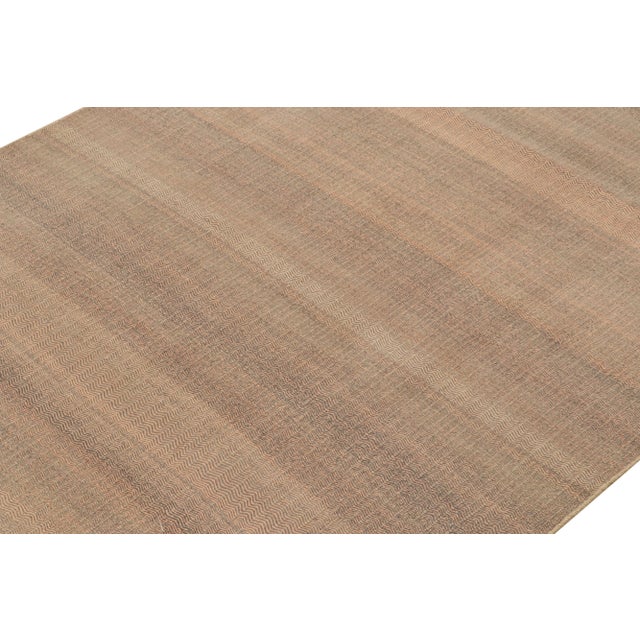 Rug & Kilim 2010s Rug & Kilim’s Contemporary Kilim Rug in Peach and Greige Chevrons For Sale - Image 4 of 8