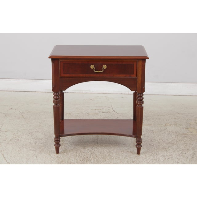 Traditional Pair of Ethan Allen Cherry Nightstands For Sale - Image 3 of 18