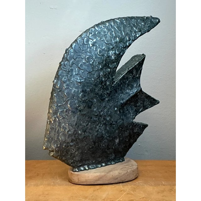 Vintage Plaster Textured Abstract Fish Sculpture For Sale - Image 10 of 12