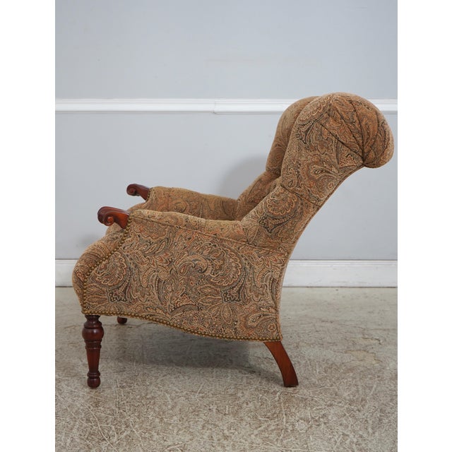 Traditional Stickley Tufted Leopold Club Chair & Ottoman For Sale - Image 3 of 18