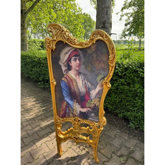 1960 French Louis XVI Gold Beech Room Divider Screen - 2 Panels For Sale - Image 12 of 14