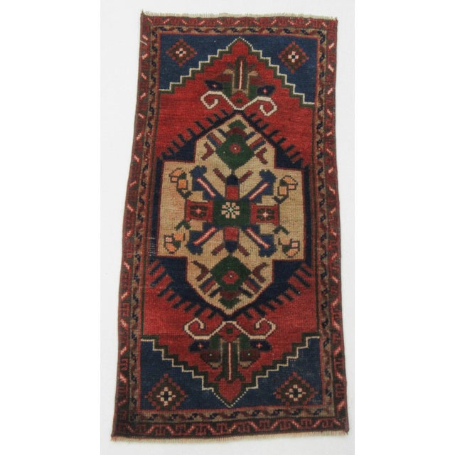 Vintage Mini Vintage Turkish Rug For Sale - Image 4 of 4