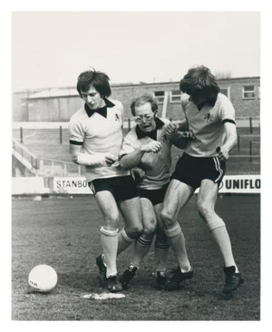 Elton John in a Soccer Match, Watford FC, 1973, Photograph