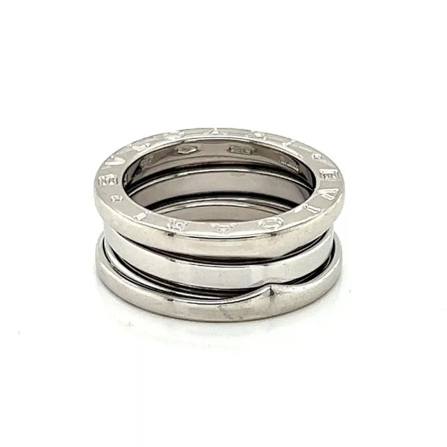 Bulgari 25175 - Bvlgari B.zero1 Three-Band Ring in 18k White Gold - Size 49 For Sale - Image 4 of 7