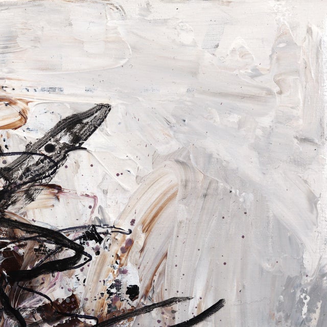 Figurative Drinking Sarah - Figurative Portrait Purple Textured Acrylic Painting on Canvas Original Artwork by Gerdine Duijsens For Sale - Image 3 of 8