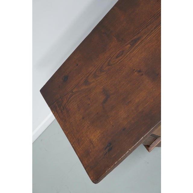 19th Century Spanish Farmhouse Rustic Chestnut Coffee Table For Sale - Image 6 of 17