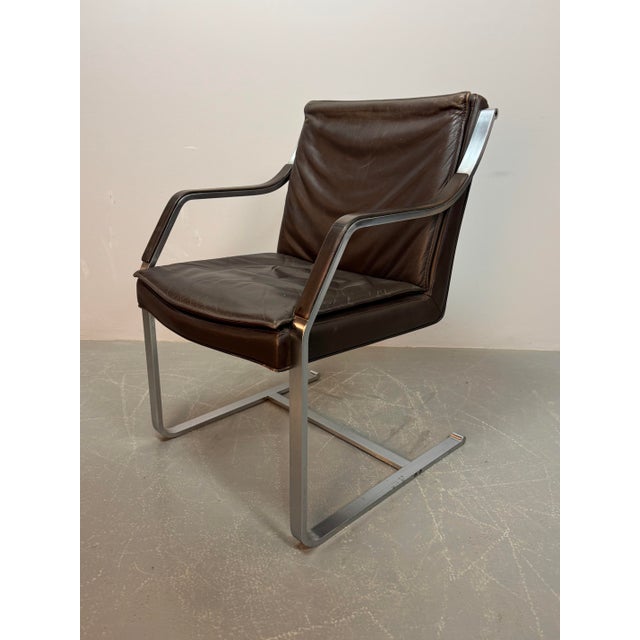 Mid-Century Modern Mid-Century Sled Dining Chairs in Leather by Rudolf Glatzel for Walter Knoll, Germany, 1960s, Set of 4 For Sale - Image 3 of 13
