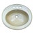 Vintage Butter Yellow Porcelain Drop in Bathroom Sink For Sale