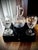 Antique Engraved Glass Claret Jug with Crystal Wine Goblets, 1890s, Set of 3 For Sale - Image 17 of 18