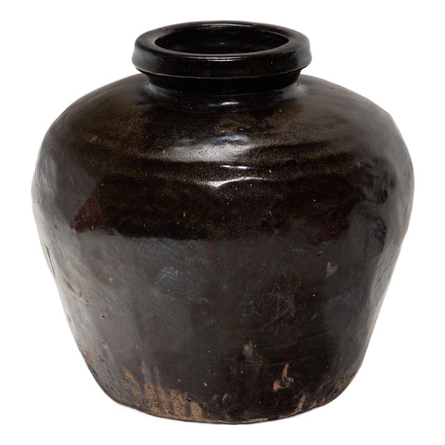 Chinese Glazed Wine Jar, C. 1900 For Sale