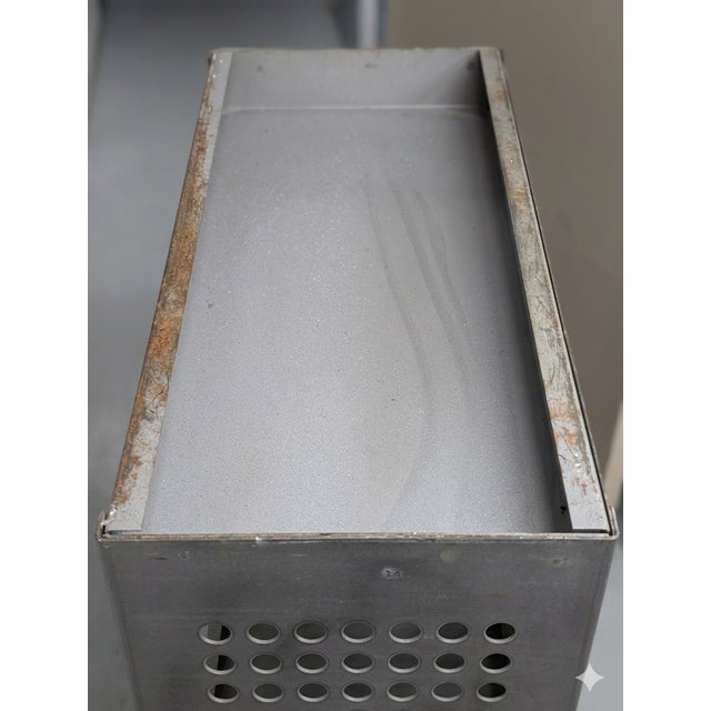 1970s Vintage Perforated Metal Bookcase 1970's For Sale - Image 5 of 5