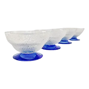 1960s Daum Nancy Art Deco Glass Coupes - Set of 4
