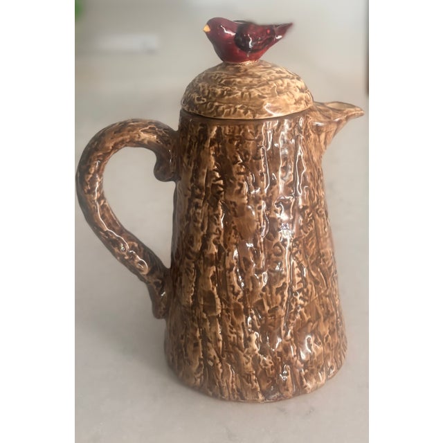 Add a touch of organic whimsy to your tablescape or pottery collection with this charming vintage ceramic server. Sculpted...
