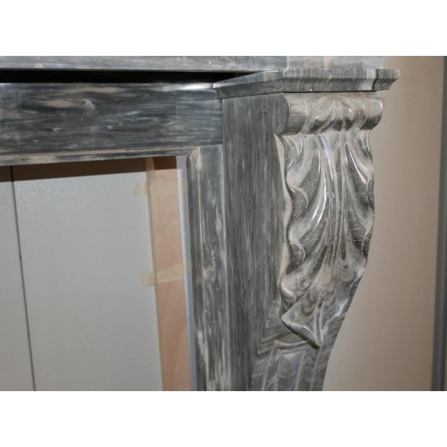 Gray Frame Fireplace in Gray Marble from Befos For Sale - Image 8 of 16