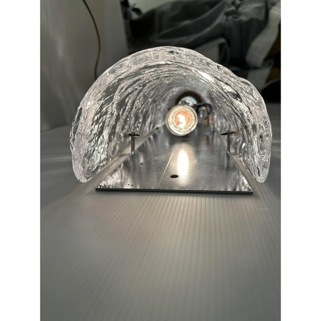 Elegant Transparent Hammered Glass Wall Sconces With Italian Murano Influence - Lot of 4 For Sale - Image 6 of 9