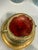 Vintage Italian Gold Leaf Footed Urn Bowl With Blue Interior Signed & Numbered For Sale - Image 9 of 14