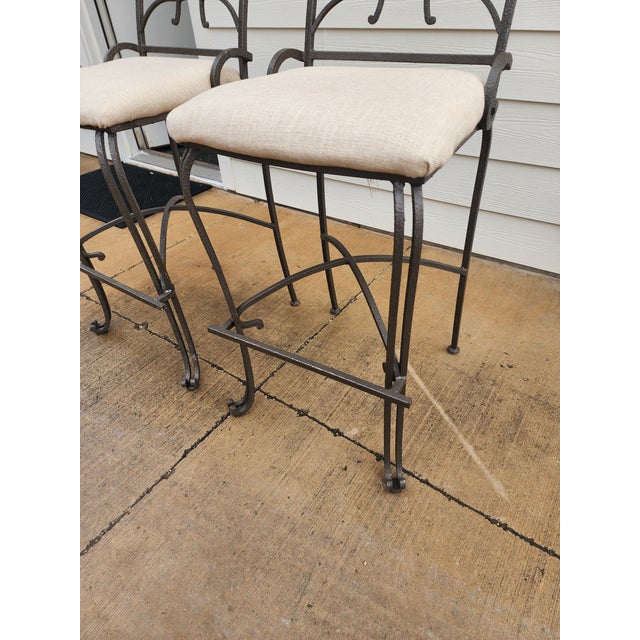 Pair of Iron Bar Stools For Sale - Image 9 of 9